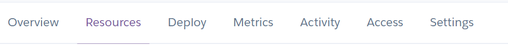 Heroku Resources tab