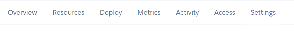 Settings tab