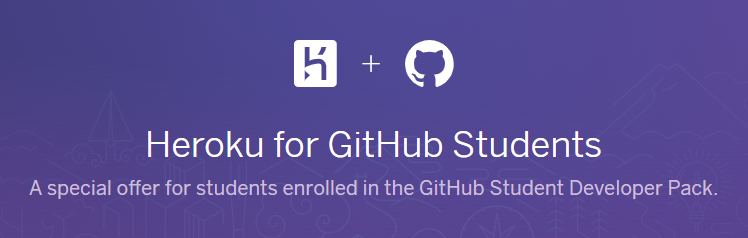 a banner for Heroku and GitHub students