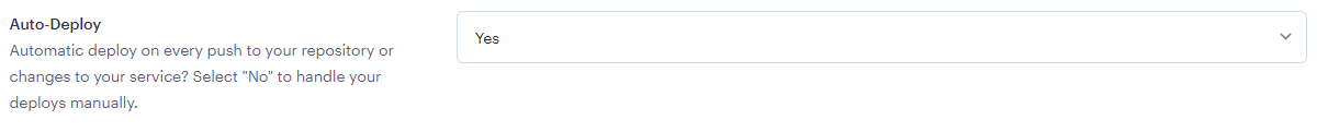 Auto-deploy option shown with a dropdown option